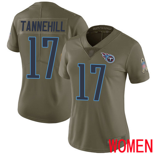 Tennessee Titans Limited Olive Women Ryan Tannehill Jersey NFL Football #17 2017 Salute to Service